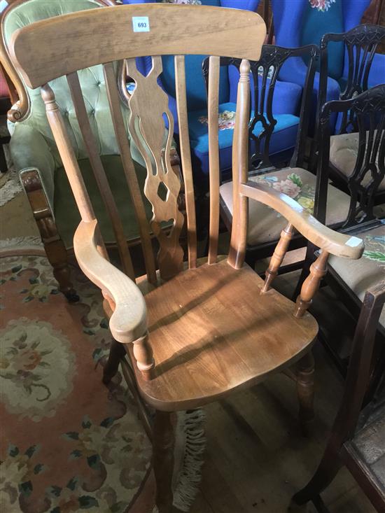 Beech lathe back armchair